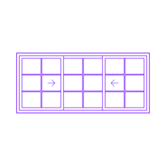 Buildings Sliding Windows 3 Panels Traditional Craft Design Svg File, Free Vectors File